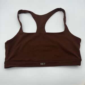 SET Active L Brown Racerback Sports Bra